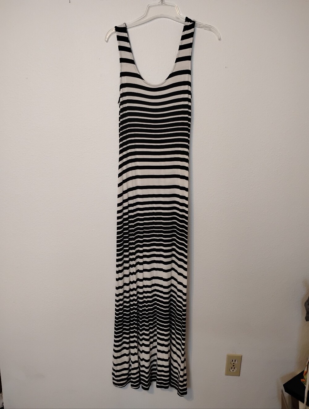 Merona Black White Striped Maxi Dress